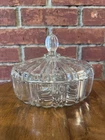 Vintage Anchor Hocking Old Cafe Clear Covered Candy Dish Depression Glass
