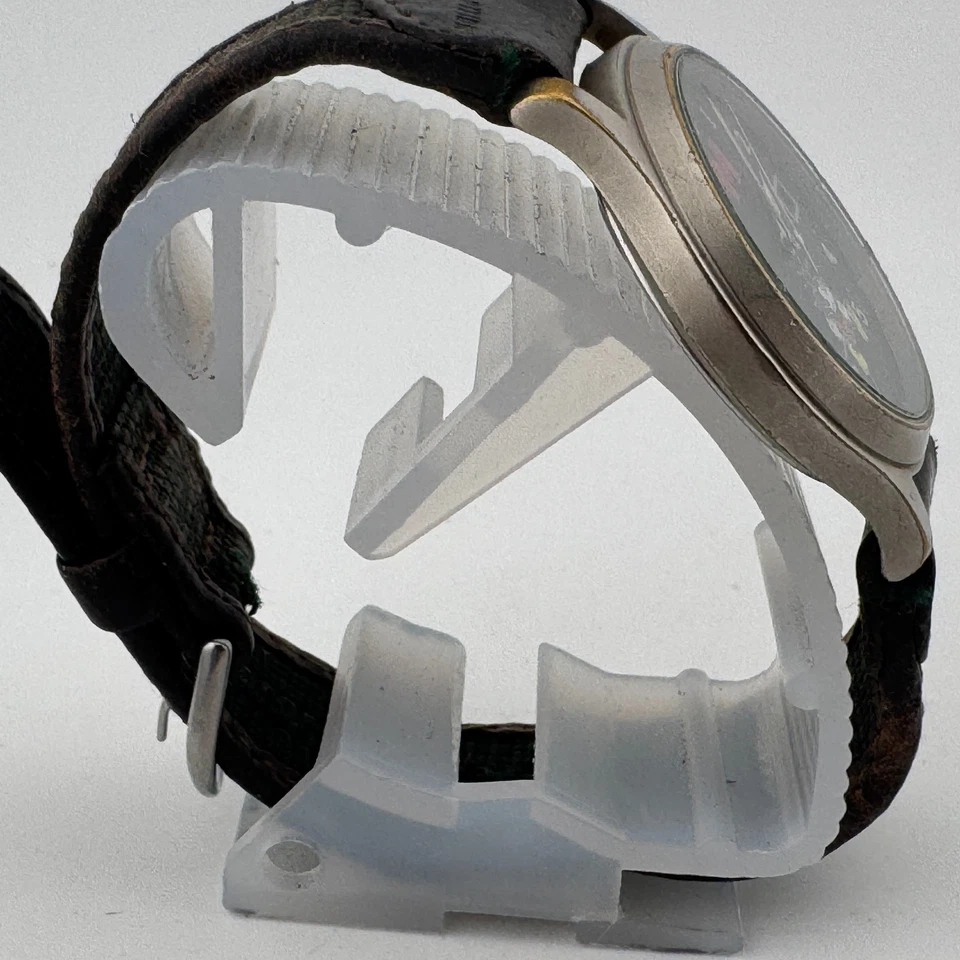 Reloj de Cuarzo Disney Time Works M Mickey Hombre Plateado Fecha Analógico Batería Nueva Foto 3 de 4