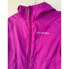 Columbia Windbreaker Rain Hooded Jacket RG2013 Girls Magenta Pink Size Small 7/8