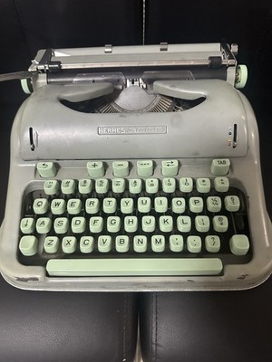 Hermes 3000 Portable Typewriter With Case Seafoam Green