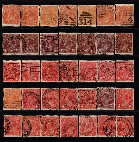 Australia KGV Heads Used Mix Fabulous Cancels