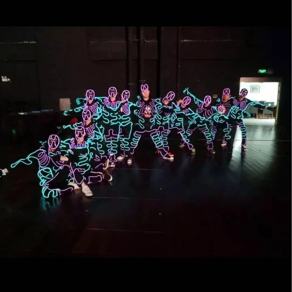 Led light up suit Dance Costume Robot Suit, Halloween Glow Sticks Costume 3XL - Image 3 of 3