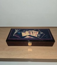 Poker Wood Box Set with Poker Decorative Design Wooden Box