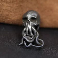 EDC Bead Skull Octopus Paracord Knife Lanyard Brass DIY Tool Rope Pendant charm