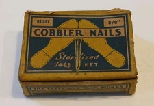 Vintage Cobbler Nails 5/8" - Original Box, Cleveland Tack Works Has Some Tacks