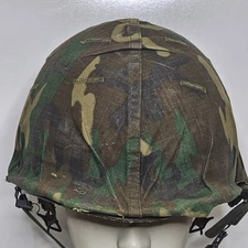 Vintage US Military Army Helmet Camo Cover & Liner Band - Fiberglass - Heavy