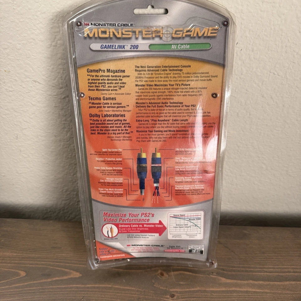 Monster Cable MONSTER GAME Gamelink 200 10ft AV Cable for Playstation 2 PS2 - Image 2 of 4