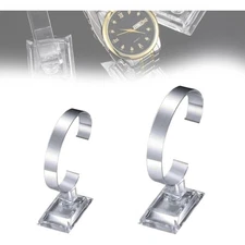 2 Pcs Clear Acrylic Watch Stand Holder Modern Display Stand for Wristwatches