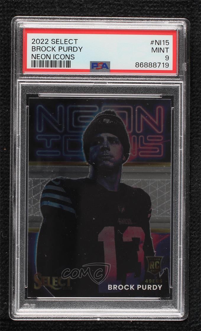 2022 Panini Select Neon Icons Brock Purdy #NI-15 PSA 9 MINT Rookie RC 0w1