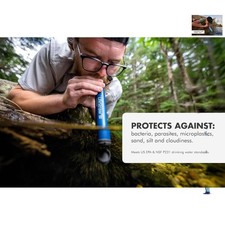 Lifestraw Personal Water Filter: 99.999999 Bacteria Removal for Hiking  More