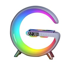 BKDRL Bluetooth Speaker Lamp with Wireless Charger, RGB Night Light, Alarm