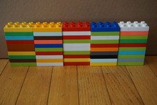 Lot of 50 Lego Duplo 2 x 4 Flat Brick Block Baseplates Various Colors Lot A3