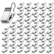 50 PCS Curtain Hooks Heavy Duty Clips, Stainless Steel Shower Curtain Clip wi...
