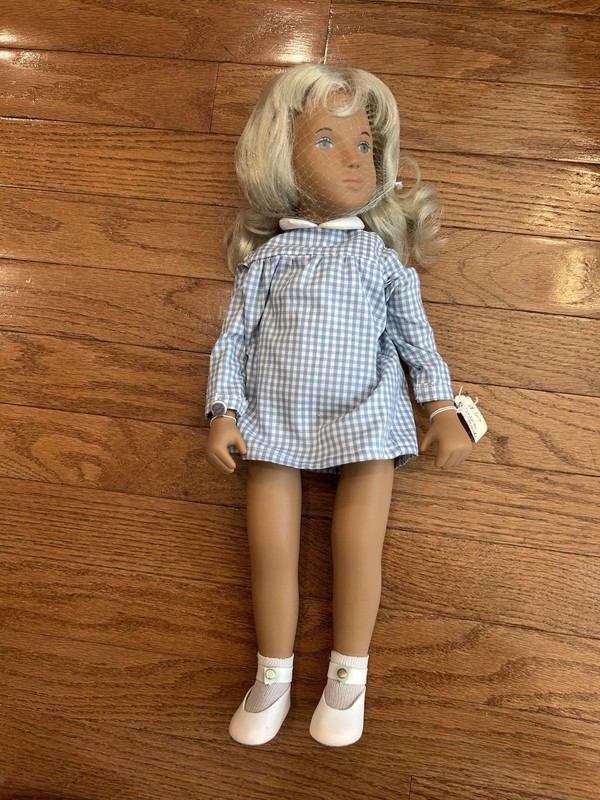 Vintage Sasha Doll 107 Blonde, Blue Eyes Gingham Dress England