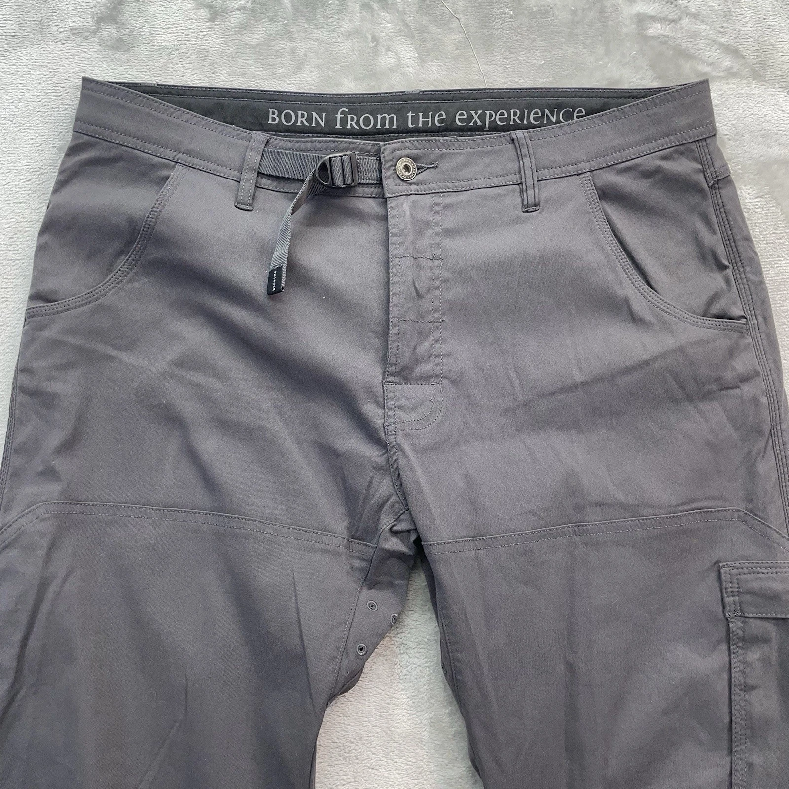 PRANA Pants Men's 36x32 straight trail Stretch Hiking Fishing Zion belted work