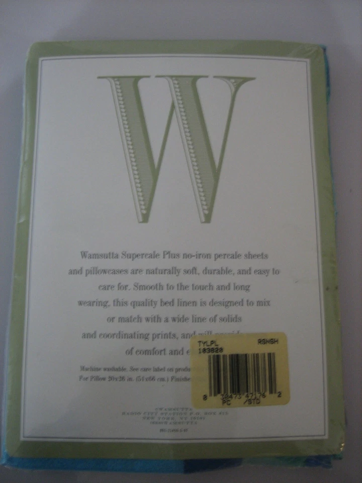 WAMSUTTA TYLER PLAID QUEEN FITTED SHEET TWO STANDARD PILLOWS - Image 4 of 4