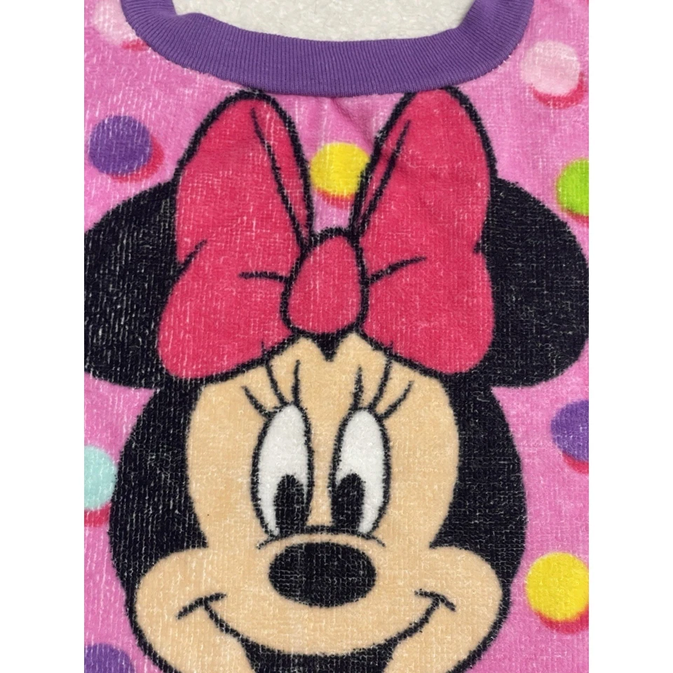 Babero Toalla Minnie Mouse Disney Bebé Rosa Sobre la Cabeza Foto 2 de 4