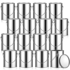 1 Gallon Empty Metal Paint Cans with Lids Heavy Duty Buckets with Handles