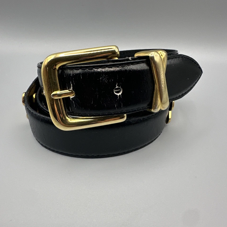 "Cinturón de colección de cuero negro y dorado novedad X herrajes Western Glam Glitz 32-35"" SX" Foto 2 de 4