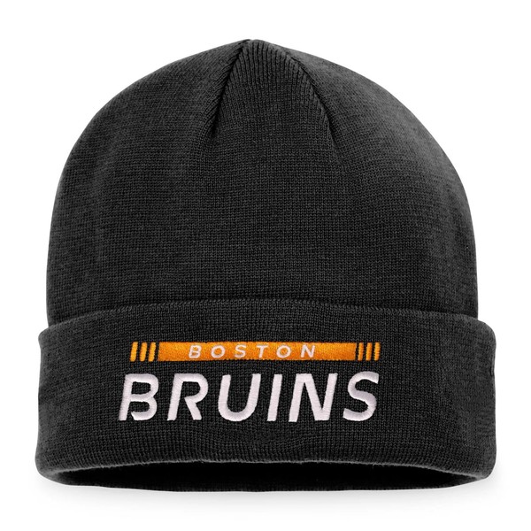 Boston Bruins Nhl Fanatics Authentic Pro Game & Train Beanie MüTze Schwarz-image