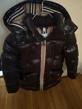 Burberry Kids Black Hooded Down Puffer Jacket Full Zip Nylon Polyamide 10Y