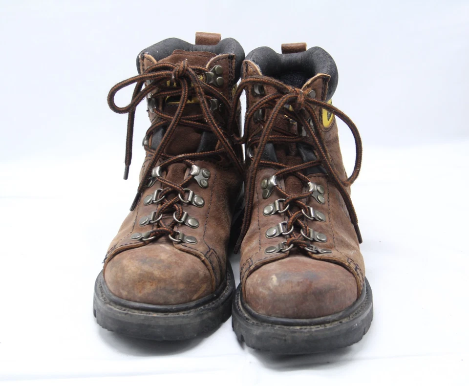 Botas femininas CAT Caterpillar tamanho 5,5 de largura couro marrom biqueira macia trabalho industrial - Imagem 3 de 4