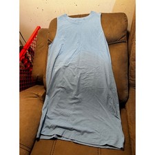 A New Day Womens XL Light Blue Sleeveless Crew Neck Cotton Blend T-Shirt Dress