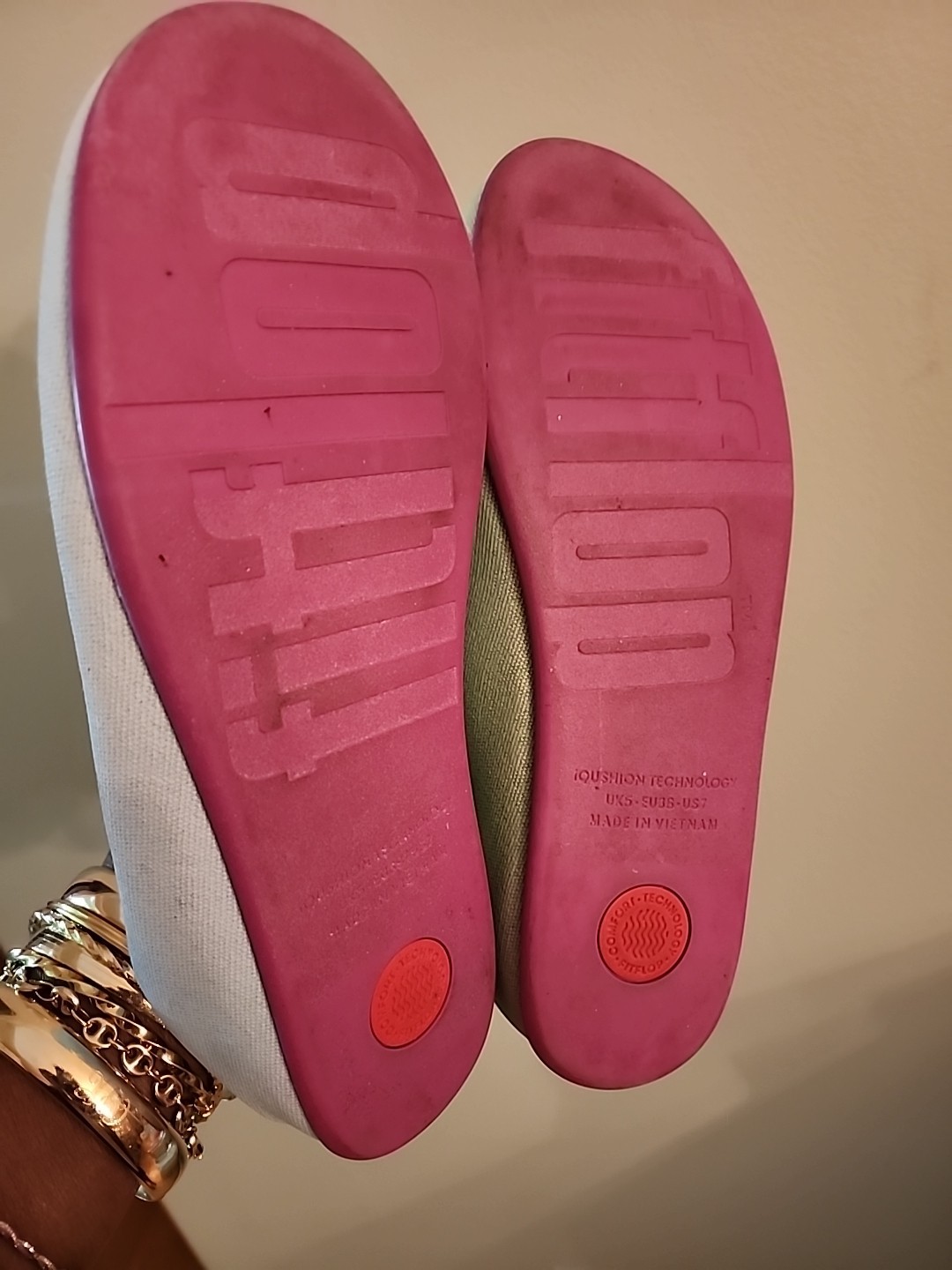 Womens FitFlop Blue/Green Chrissie x Yinka Ilori Slip Ons Mules Shoes Sz 7M EUC image 5