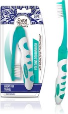 Folding Toothbrush W/ Built-in Cover Perfect Travel Hiking  Camping Compact