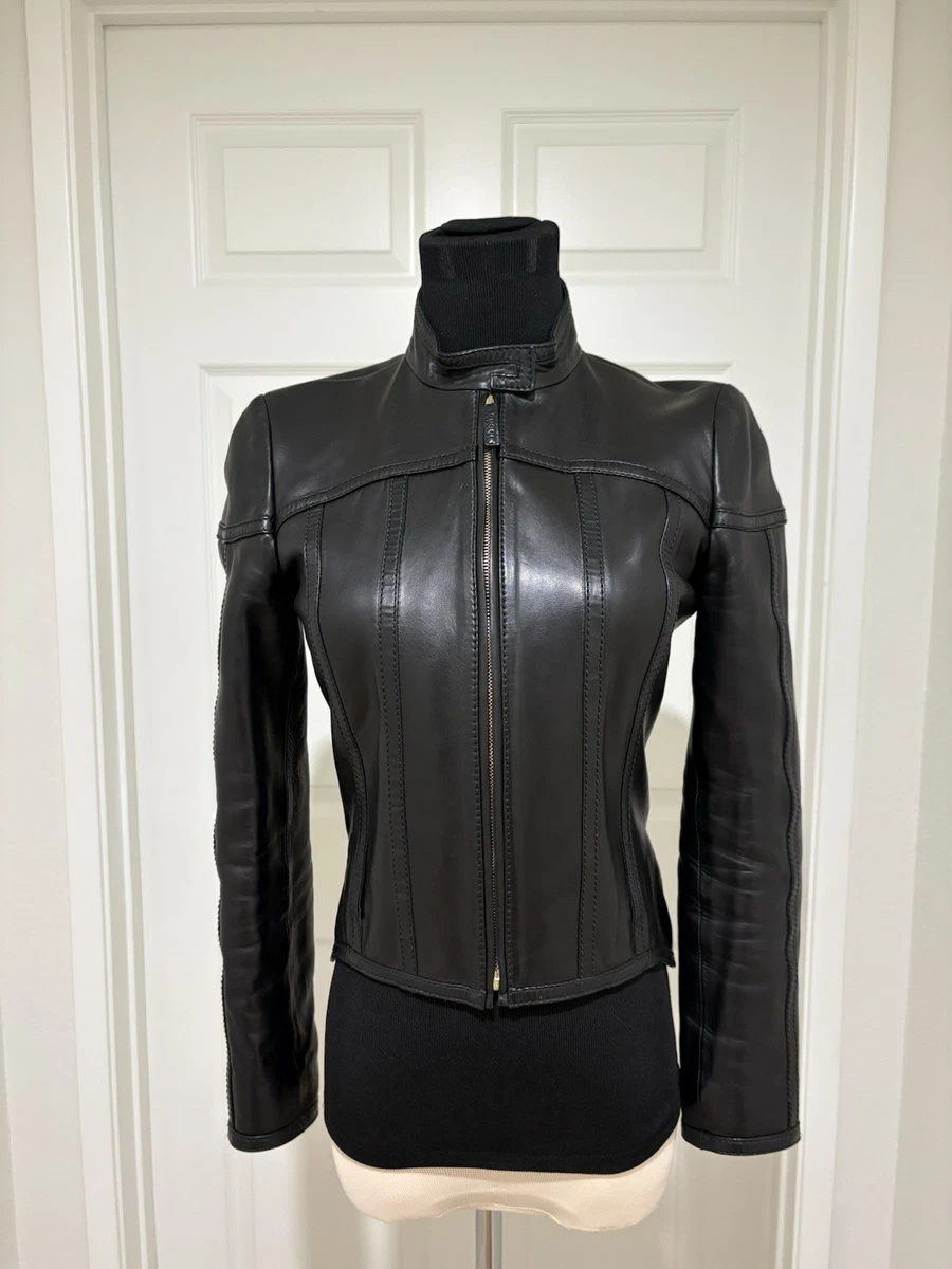 Gucci Leather Outer Shell Black Coats, Jackets & Vests for Women