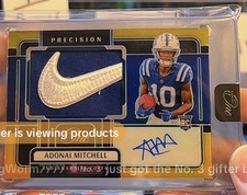 2024 Panini One Adonai Mitchell /10 NIKE SWOOSH PATCH Indianapolis Colts FIRE 🔥