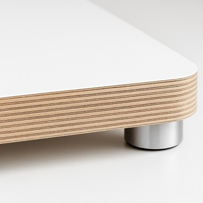 audioIN -bASE45WS- HiFi Gerätebasis MPX weiss - 45x35 cm - Füsse silber