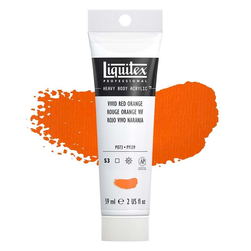 Peinture acrylique tube Liquitex Heavy Body rouge orange vif beaux-arts toile