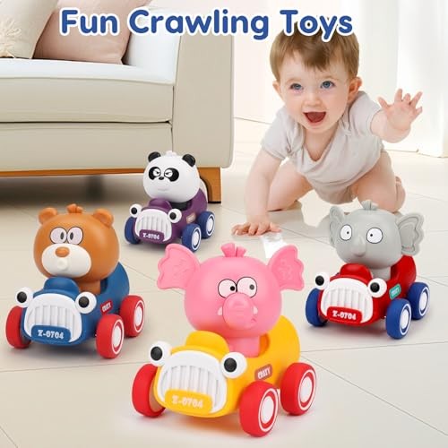 Press and Go Toy Cars for Toddlers 1-3 Push Go Animal Racing Baby Cars Toys - Picture 2 of 7