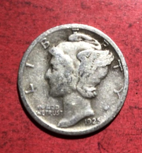 1925D US Mercury SILVER Dime "Denver" Mint! Good! Harder to Find!
