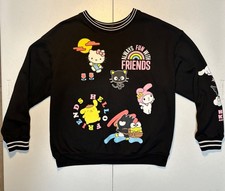 Hello Kitty And Friends Sanrio Graphic Sweatshirt Women's LARGE Black Pullover