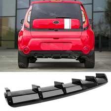 For KIA SOUL 2010-2025 Gloss Black Rear Bumper Diffuser Spoiler Splitter Fins
