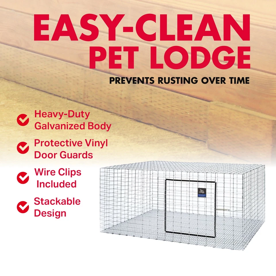 Little Giant Wire Rabbit Hutch Pet Lodge com corpo galvanizado e protetores de porta - Imagem 2 de 4