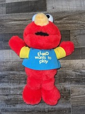 Elmo Wants To Play 1992 Vintage Talking Sesame Street Stuffed Toy Working Nice 