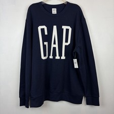GAP Logo Sweatshirt Mens XXL Navy Blue Crewneck Pullover Sweater Casual New