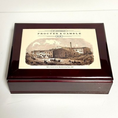 Procter & Gamble P&G 175th Anniversary Cigar Jewelry Wooden Lid Box 9.5'' Proctor