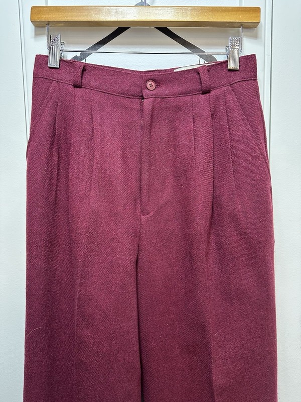 VTG Karen Scott Women’s Size 10 Maroon Wool Blend Pants - Made in Japan