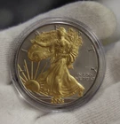 2005 US Silver Eagle $1 Gold/Platinum Highlights Unc