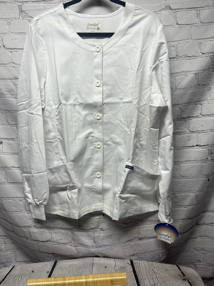 SANIBEL SCRUBS Medical/Dental Jacket White Lab Coat Womens 2XL New w/tags - Image 3 of 4