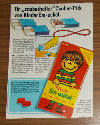 Rare Advertising KIDS EM EUKAL Cough Drops A Magical Magic Trick 1990