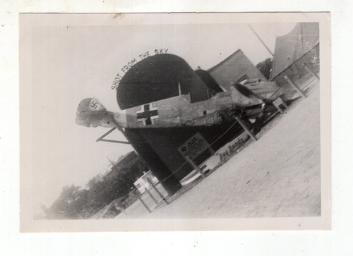 Original WWII Photo Wrecked Captured German Me109 Fighter Airplane