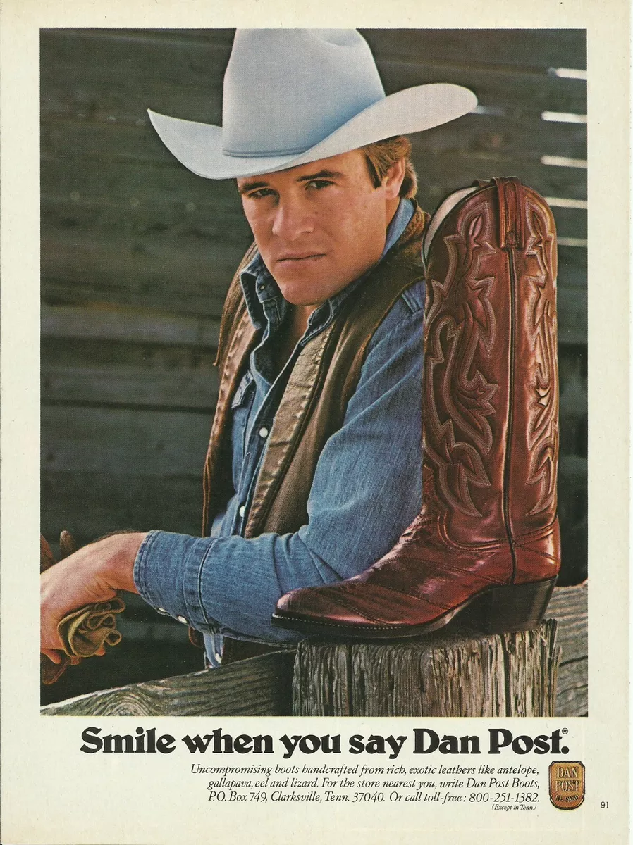 1981 Dan Post Cowboy Boots Men s Fashion vintage print ad 80 s