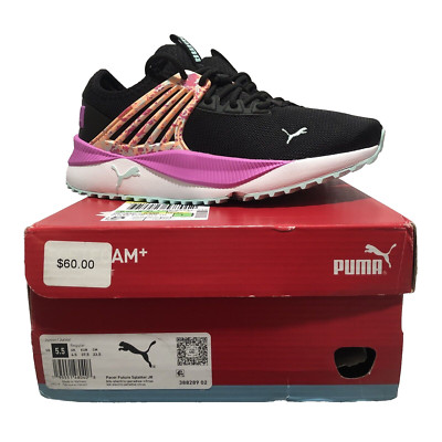 Puma Pacer Future Splatter Junior/Women's Sneaker Blk/Pink/Peach/Aqua Size 5.5