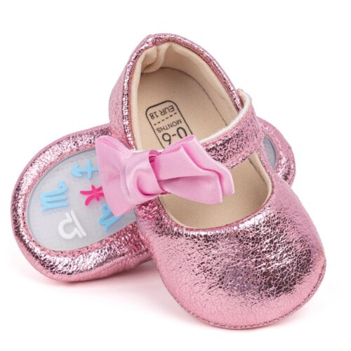Baby Girls Mary Jane Flats Non Slip Soft Sole Bowknot Shoes(HM5313 White,13)