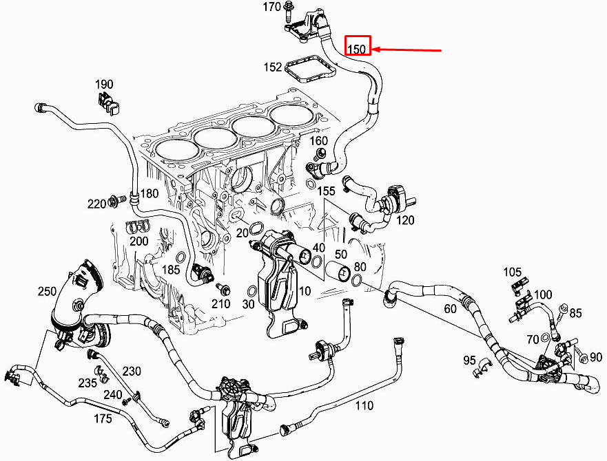 メルページ NEW MERCEDES-BENZ GLC X253 ENGINE VENT LINE A2740182400 NO IMPORT